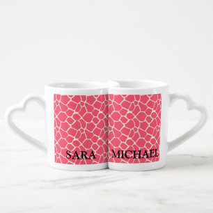 Elegant modern romantic giraffe / add name coffee mug set