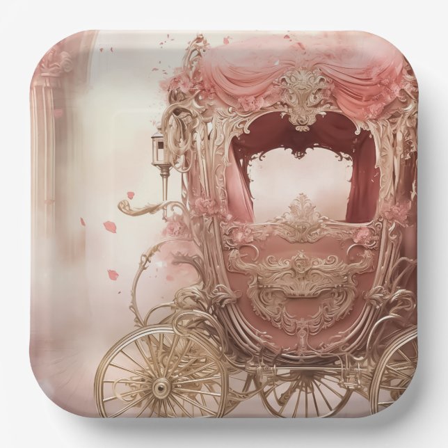 Elegant modern romantic Wedding  Paper Plates (Front)