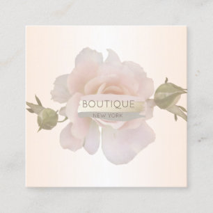 Elegant Modern , Rose,Flower, Brush Stroke Square Business Card
