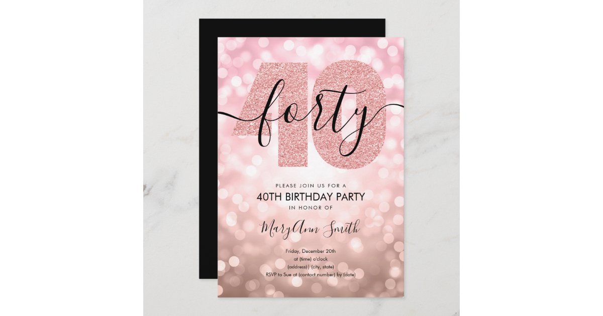 Rose Gold 40th Birthday Thank You Confetti White Favor Box, Zazzle