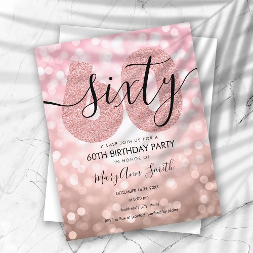 Elegant Modern Rose Gold 60th Birthday Party 