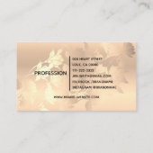 Elegant Modern Rose Gold Black Flowers Beautiful Business Card (Back)