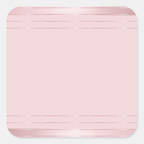 Elegant Modern Rose Gold Blank Template Trendy Square Sticker