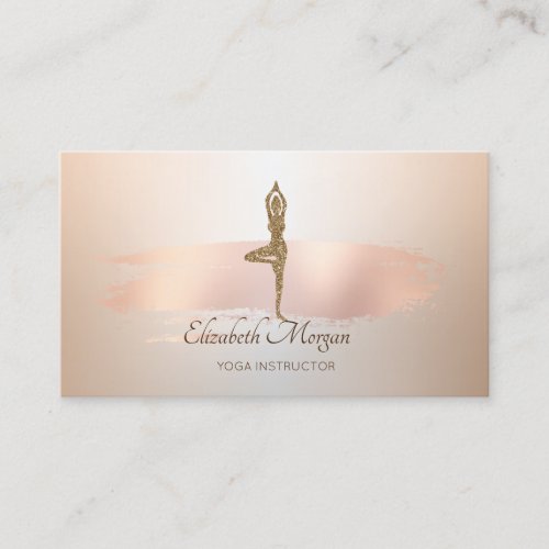 Elegant Modern, Rose Gold Brush Stroke Business Card