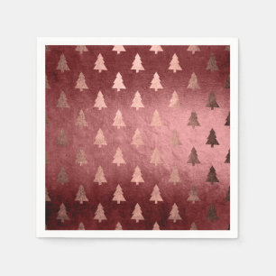Elegant modern rose gold Christmas tree pattern Napkins