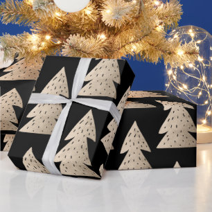 Elegant modern rose gold Christmas tree pattern Wrapping Paper