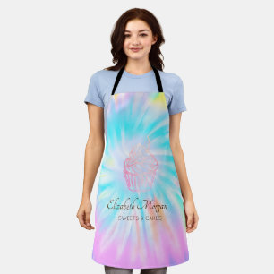 Elegant Modern, Rose Gold Cupcake Tie Dye Apron