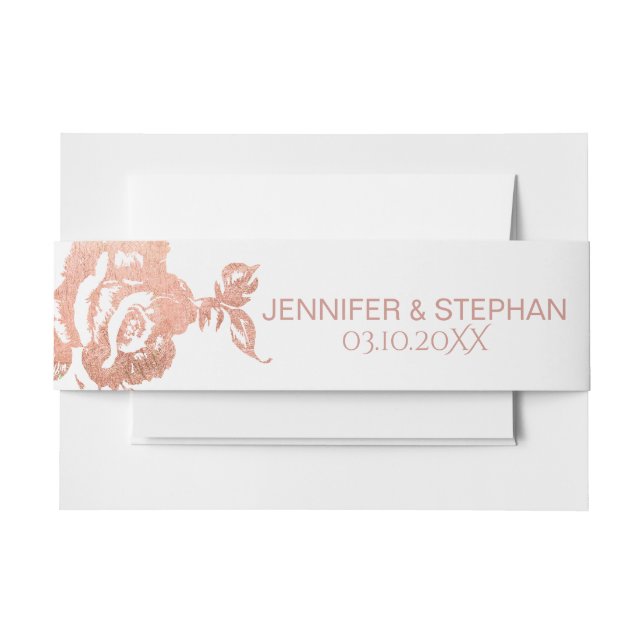 Elegant Modern Rose Gold Floral Belly Band (Front Example)