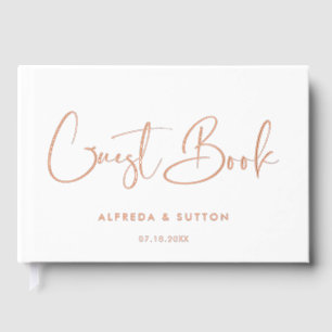 Elegant & modern Rose Gold foil wedding Foil Guest Book