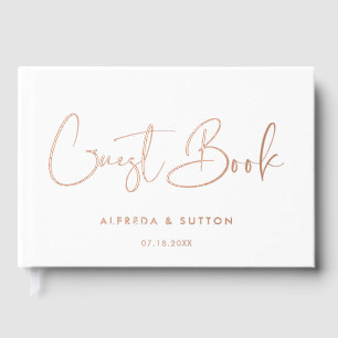 Elegant & modern Rose Gold foil wedding Guest Book