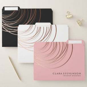 Elegant modern rose gold geometric file folder