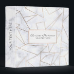 elegant modern rose gold geometric white marble binder<br><div class="desc">Stylish design featuring faux white marble and faux rose gold geometric pattern</div>