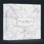 elegant modern rose gold geometric white marble binder<br><div class="desc">Stylish design featuring faux white marble and faux rose gold geometric pattern</div>