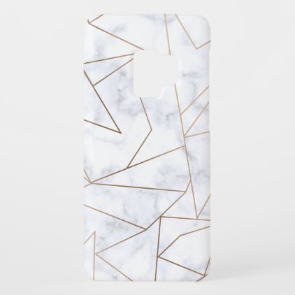elegant modern rose gold geometric white marble Case-Mate samsung galaxy s9 case