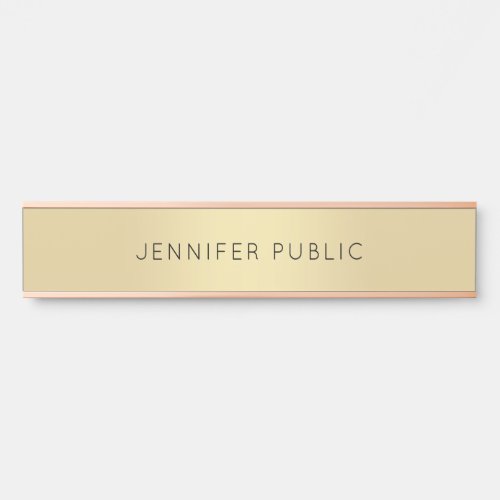 Elegant Modern Rose Gold Glamorous Minimalist Door Sign