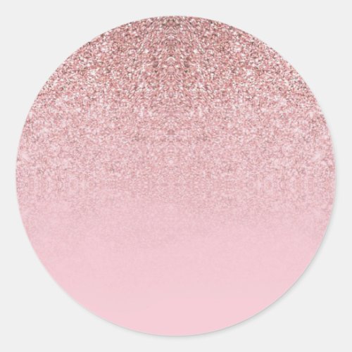 Elegant Modern Rose Gold Glitter Blank Template Classic Round Sticker
