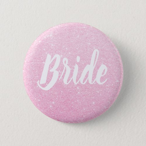 Elegant  modern rose gold glitter bride wedding button