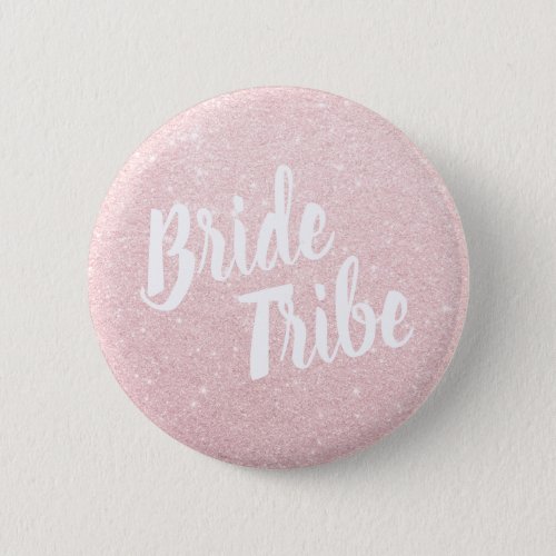 Elegant  modern rose gold glitter brides tribe button