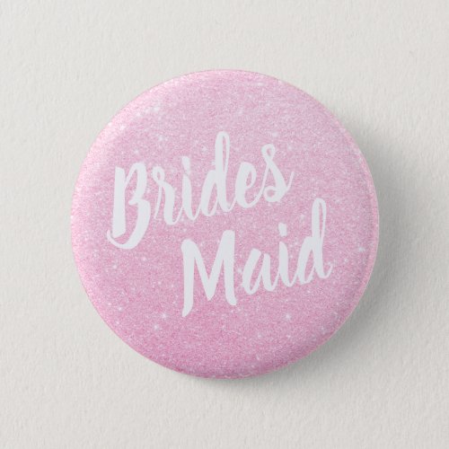 Elegant  modern rose gold glitter bridesmaid button