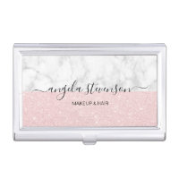 Elegant modern rose gold glitter makeup artist