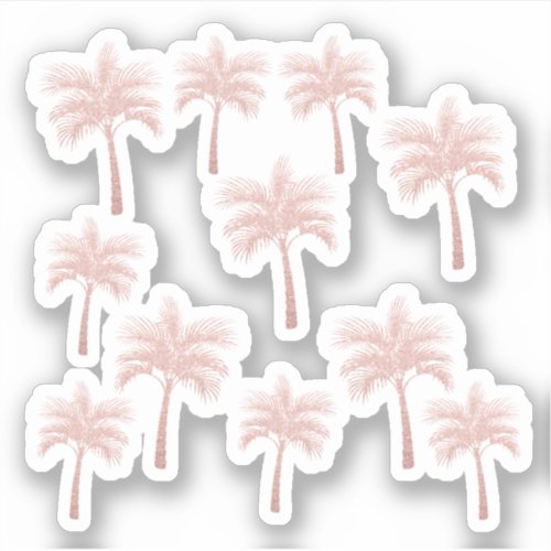 Elegant modern rose gold glitter palm pattern sticker