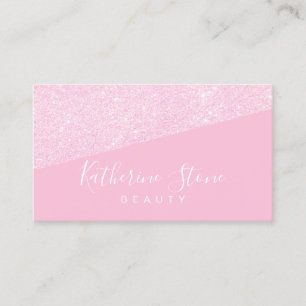 Elegant modern rose gold glitter pink beauty business card