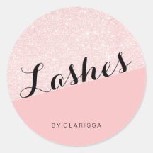 Elegant modern rose gold glitter pink lashes
