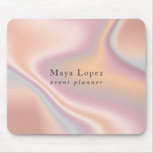 Elegant modern rose gold holographic event planner mouse pad