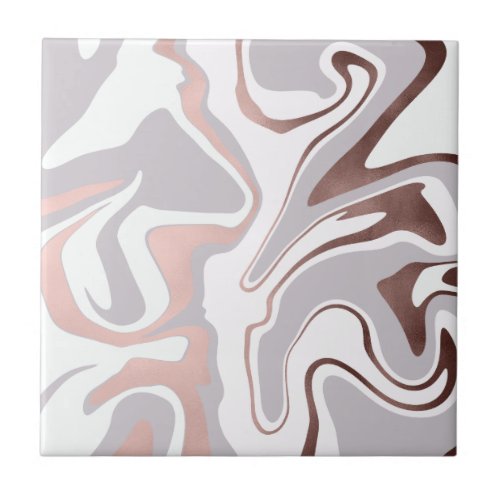 Elegant modern rose gold marble look ceramic tile