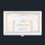 Elegant modern rose gold & marble makeup artist business card case<br><div class="desc">Stylish faux rose gold and marble texture. Add your name and profession.</div>