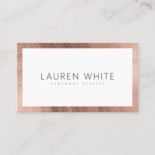 Elegant modern rose gold minimalist professional business card