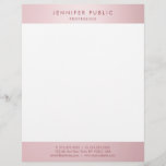 Elegant Modern Rose Gold Minimalist Template Letterhead<br><div class="desc">Elegant Modern Rose Gold Minimalist Template Letterhead.</div>