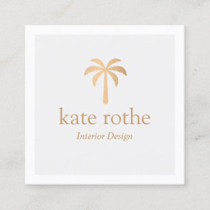 Elegant Modern Rose Gold Palm Tree Calling Card