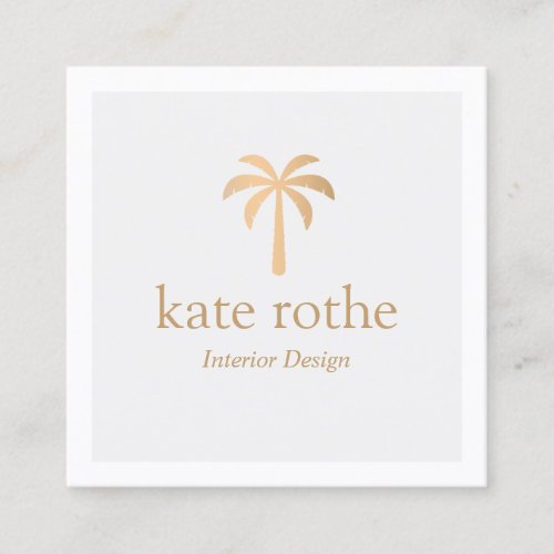 Elegant Modern  Rose Gold Palm Tree Calling Card