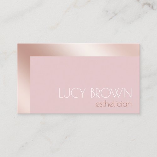 Elegant modern rose gold  pink esthetician business card