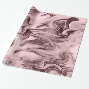 Elegant modern rose gold & pink marble look wrapping paper