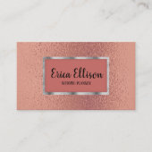 Elegant Modern Rose Gold / Pink Silver Wedding Business Card | Zazzle