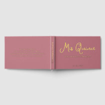 Elegant Modern Rose Gold Quinceañera Guest Book