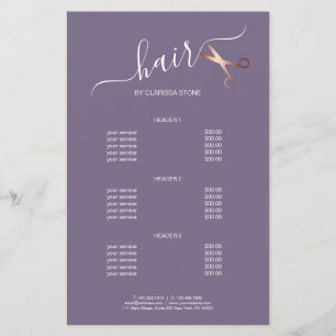 Elegant modern rose gold scissors hairstylist flyer