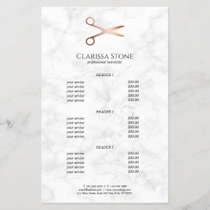 Elegant modern rose gold scissors hairstylist flyer
