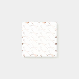 Elegant modern rose gold scissors hairstylist post-it notes