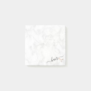 Elegant modern rose gold scissors hairstylist post-it notes