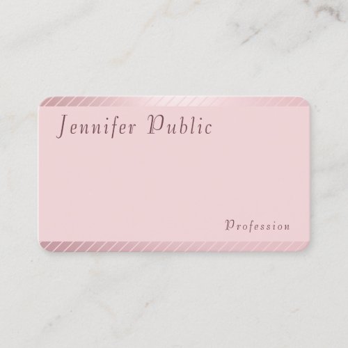 Elegant Modern Rose Gold Template Trendy Simple Business Card