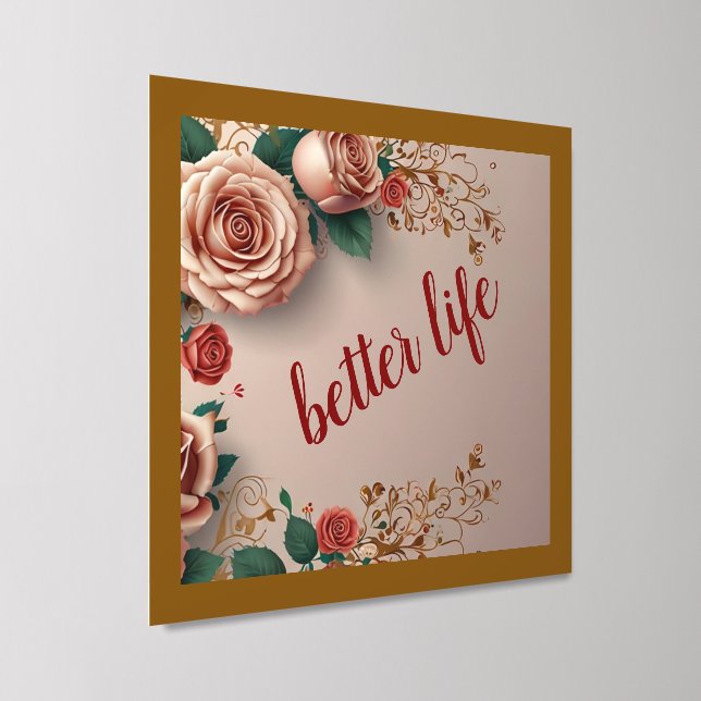 Elegant Modern Roses Natur Peel And Stick Photo Tile (Front4)