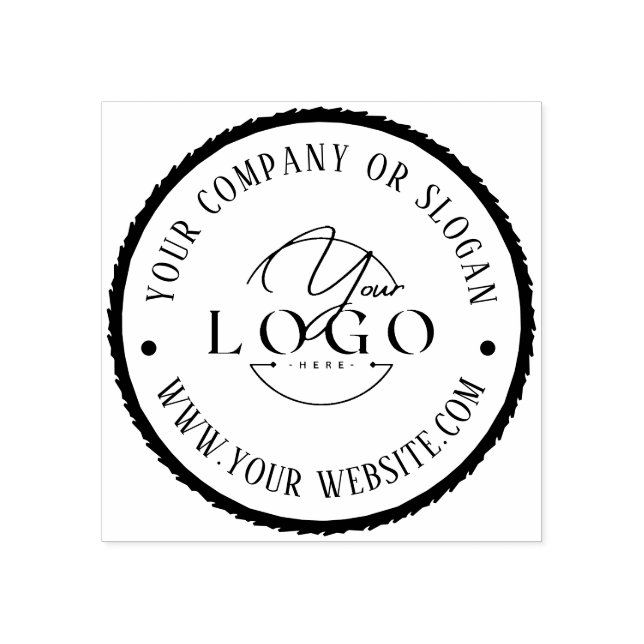 ELEGANT & MODERN ROUND BORDER LOGO BUSINES COMPANY RUBBER STAMP (Imprint)