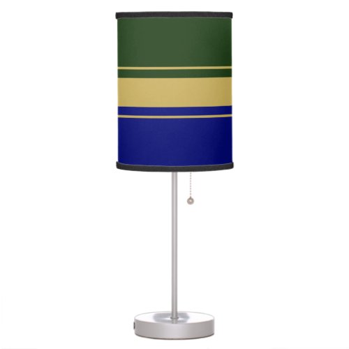 Elegant Modern Royal Blue Green Racing Stripes Table Lamp