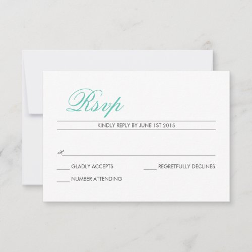 Elegant Modern RSVP Card -mint