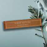 Elegant Modern Rustic Tan Leather Texture Custom Desk Name Plate<br><div class="desc">If you need any further customisation please feel free to message me on yellowfebstudio@gmail.com.</div>