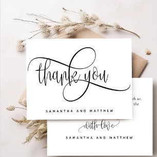 Elegant Modern Rustic, Thank You, Kraft Wedding You Card