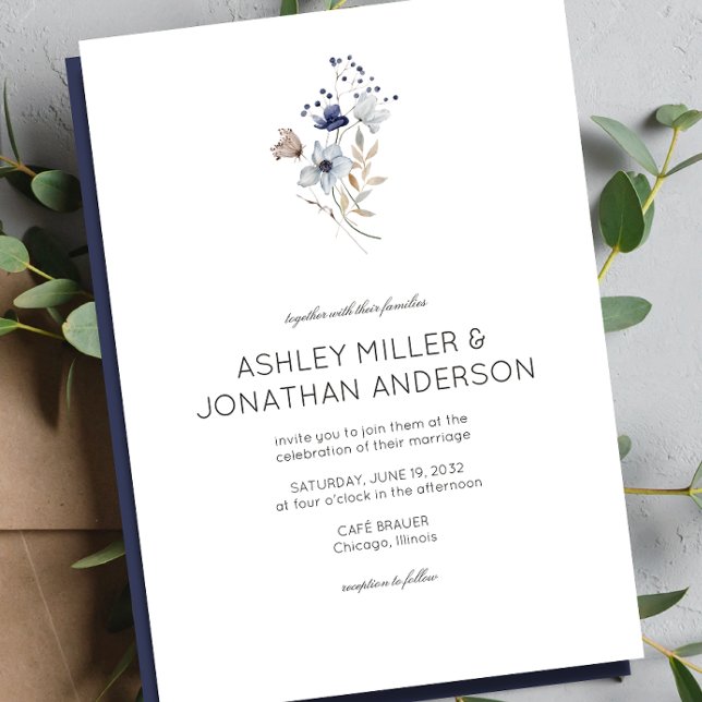 Elegant Modern Rustic Wildflower Wedding Invitation (Creator Uploaded)